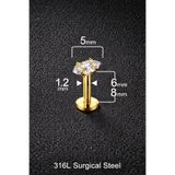 ömay takı Markiz Zirkon Labret 316l Cerrahi Çelik Piercing