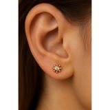 ömay takı Tek Taş Güneş Kristal 316L Cerrahi Çelik Labret Piercing