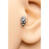 ömay takı Tek Taş Üç Top Üçgen Tragus Helix Conch 316l Cerrahı Çelik Piercing