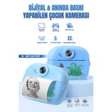 Omaze Baskı Özellikli Dijital Fotoğraf Makinesi Mavi Termal Yazıcı Çocuk Kamera Video Makinesi