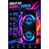 Omaze Bluetooth Hoparlör Speaker Taşınabilir RGB Işıklı Şarjlı Çift Hoparlör Güçlü Bas Stereo Ses Sistemi Bluetooth Hoparlör