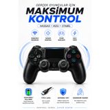 Omaze PS4 Uyumlu V2 Titreşimli Kablosuz Oyun Kolu – Wireless Controller Çift Analog, Touchpad, Şarj Edilebilir Gamepad