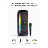 Omaze RGB LED Karaoke Bluetooth Hoparlör Mikrofon Dahil Kablosuz Taşınabilir Bluetooth Speaker