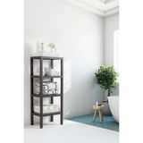 Ombeg 4 Katlı Modüler Raf Banyo Düzenleyici Mutfak Balkon Salon Bahçe Organizeri Kahverengi
