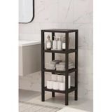Ombeg Dekoratif 4 Katlı Plastik Çok Amaçlı Banyo Düzenleyici Saksılık Kitaplık Siyah Organizer