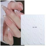 Ombre Efekt French Tırnak Sticker Beyaz Nail Art Sd-1933