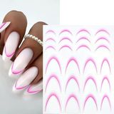 Ombre Efekt French Tırnak Sticker Pembe Nail Art Sd-1945