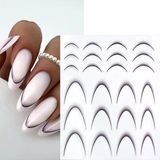 Ombre Efekt French Tırnak Sticker Siyah Nail Art Sd-1954