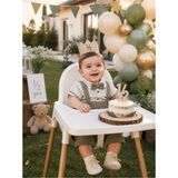 Omeca Concept Erkek Bebek Papyonlu Gömlek ve Askılı Şort Takımı – Şık 2'li Özel Gün Kombini - 316-Haki - 6 - 9 Ay