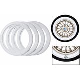 Omega 16 Inç Cg Motorsiklet Beyaz Yanak Görünümlü Lastik Aksesuarı 30 mm 4 Adet Set - White