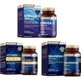 Omega 3 Balık Yağı 2000 Mg 60 Kapsül + Vitamin Max (C,d,zinc)60 Tablet + Magnesium 60 Tablet