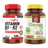 Omega 3 Balık Yağı Limon Aromalı + Ncs Vitamin D3-k2 120 Tablet