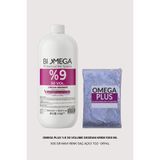 Omega Plus %9 30 Volume Oksidan Krem 1000 ml + 500 GR Mavi Renk Saç Açıcı Toz- Oryal