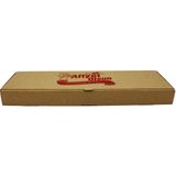 Omeyva Baskılı E Dalga Dikdörtgen Kıymalı Peynirli Pide Kutusu Kraft Karton - 13.5X43X4 Cm. - 100 Adet