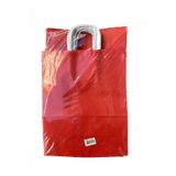 omeyva Büküm Saplı Kraft Kağıt Çanta Karton Hediyelik Poşet Torba - Kırmızı - 25x31 Cm. - 25 Adetlik Paket