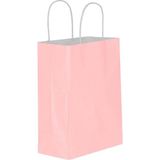 Omeyva Büküm Saplı Kraft Kağıt Çanta Karton Hediyelik Poşet Torba - Pembe - 31X41 Cm. - 25 Adetlik 4 Paket
