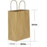 Omeyva Büküm Saplı Kraft Kağıt Çanta Karton Hediyelik Poşet Torba - Sarı - 18X24 Cm. - 25 Adetlik Paket