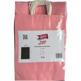 Omeyva Büküm Saplı Kraft Kağıt Karton Hediyelik Çanta Poşet Torba - Pembe - 25X31 Cm. - 25 Adetlik 4 Paket
