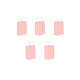 Omeyva Büküm Saplı Kraft Kağıt Karton Hediyelik Çanta Poşet Torba - Pembe - 25X31 Cm. - 5 Adetlik 1 Paket