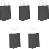 Omeyva Büküm Saplı Kraft Kağıt Karton Hediyelik Çanta Poşet Torba - Siyah - 25X31 Cm. - 5 Adetlik 1 Paket