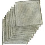 Omeyva Bulaşık Ovma Ovalama Yanmış Yağ Ağır Kir Bezi Teli Telli Bez - 20X20 Cm. - 10 Adetlik Paket
