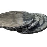 Omeyva Davet Parti Sunum Doğum Günü Siyah Renkli Sert Plastik Mika Tabak - 22 Cm. -6 Adetlik 3 Paket