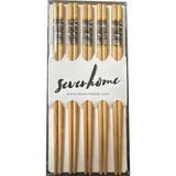 Omeyva Desenli Yıkanabilir Kore Japon Çin Bambu Chopsticks Yemek Çubuğu - 24 Cm. - 5 Çiftlik 1 Paket - Ahşap