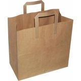 Omeyva Flat Kraft Kağıt Çanta Karton Hediyelik Poşet Torba - 25X28 Cm. - 100 Adet