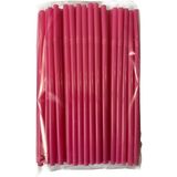 Omeyva Kalın Kokteyl Buzlu Soğuk Içecek Pipet - Körüklü - Pembe - 22 Cm. - 8 Mm. -100 Adetlik Paket