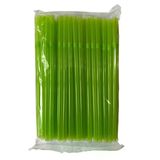 Omeyva Körüklü Yeşil Kalın Buzlu Soğuk Içecek Pipet - 22 Cm. - 8 Mm. -100 Adetlik Paket