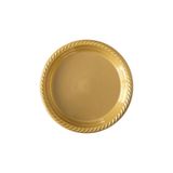 omeyva Kullan At Altın Renkli Parti Davet Plastik Tabak - 22 Cm. - 24 Adetlik Paket
