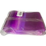 omeyva Plastik Şeffaf Mor Sup Kaşık - Tatlı Dondurma Kaşığı - 12.5 Cm. - 50 Adetlik Paket