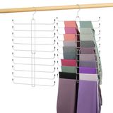 OMHOMETY Klozet için Legging Organizatör, Genişletilmiş Yoga Pantolon Askısı 20 Depolama Kapasitesi, Metal Yerden Tasarruflu Asılı Dolap Düzenleyicileri ve Depolama, Gümüş 1 Paket