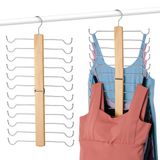 OMHOMETY Tank Top Askısı, 2'li Paket Sütyen Düzenleyici, Sağlam Ahşap Yer Tasarruflu Tutucu Dolap Düzenleyicileri ve Tank Üstleri, Sütyen, Kaşkorse ve Mayolar için Depolama