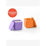OmieBox - Bento Kutusu İç Bölme Kapları 2li Mor/Turuncu