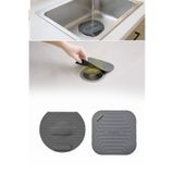Omilife 2'li Gri Silikon Kare Gider Kapağı ve Oval Evye Su Sızdırmaz Koku Önleyici Banyo Mutfak Set