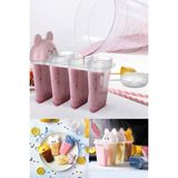 Omilife 4'lü Dondurma Meybuz Yapma Kabı 15,2 cm Çocuklar İçin Renkli Eğlenceli Buz Kalıbı - Çok Renkli