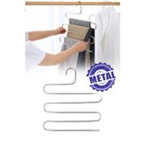 omilife 5 Katlı Metal Pantolon Askısı Yer Tasarruflu Şal Eşarp Gardolap Organizeri 35x27 cm