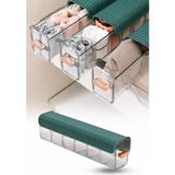 Omilife 6 Bölmeli Sürgülü Çekmece Içi Organizer Plastik Çorap Iç Çamaşır Dolap Düzenleyici - Yeşil - Renk