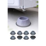 Omilife 8'li Gri Çamaşır Makinesi Titreşim Önleyici Vantuzlu Kaydırmaz Ayak Stoper Seti 7 cm