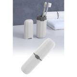 omilife Beyaz Dikdörtgen Seyahat Kutusu Organizer Gözlük Diş Macunu Fırça Saklama Kabı 19,5x5,5x2,5 cm