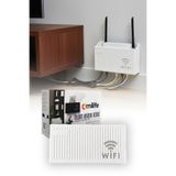 omilife Beyaz Duvara Asılabilir Vidalı Askı Yapışkanlı Modem Kutusu WiFi Router Rafı 25x15x6 cm