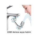 Omilife Fonksiyonlu Musluk Ucu Perlatör 1080° Derece Dönebilen 2 Fonksiyonlu Musluk Başlığı
