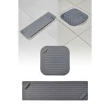 omilife Gri Uzun ve Gri Kare Silikon Gider Kapağı 2'li Set Koku Önleyici Banyo Mutfak Gider Tıkacı
