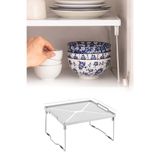 omilife Katlanabilir Kare Metal Ayaklı Mutfak Rafı Tezgah Üstü Tabak Bardak Düzenleyici Organizer