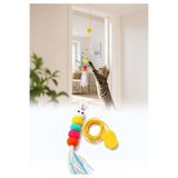 omilife Kedi Oyuncağı Kapıya Asılan Zilli İnteraktif Kedi Oltası Vantuzlu Esnek İpli Oyuncak
