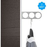 Omilife Kıyafet Askısı Metal Metal Elbise Askısı Kıyafet Askılığı 3 Bölmeli Dayanıklı Kıyafet Askı 2 Adet