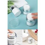 Omilife Krem Kutusu Kozmetik Kavanoz Akrilik Krem Doldurulabilir Vakumlu Şişe Basın Stili Krem Kavanoz 50 ml