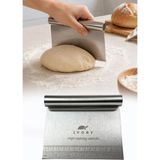 Omilife Paslanmaz Çelik Hamur Kesici Kazıyıcı Spatula Pizza Ekmek Hamuru Bölücü Ölçülü - Metal Gri