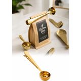 Omilife Paslanmaz Çelik Kahve Ölçü Kaşığı Paket Klipsli Çay Bitki Çayı Kahve Kaşığı - Gold